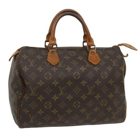 Louis Vuitton Vintage, Pre-owned Speedy 30 Monogram Handbag Bruin, Dames, Maat:ONE Size,leer