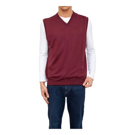 Canali Sleeveless Strik Rød, Herre Slipover, Størrelse: 4XL