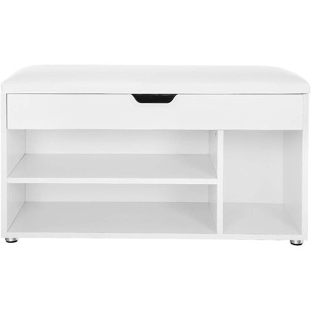 Rootz Skoskab Hvid - Multifunktionsskab - Træskoskabe med opbevaringsplads - 80 x 44 x 30 cm (BxH x D)