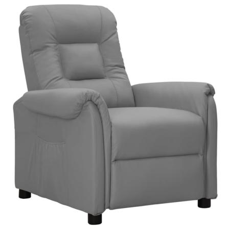 Vidaxl Reclinerfåtölj Med Uppresningshjälp Grå Konstläder Grå