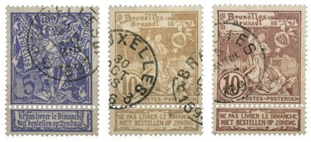 Belgien 1896 - OBP 71-73 - Stemplet
