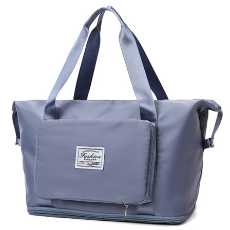 Sports Gym Taske Udvidbar Med Våd/Tør Rum Til Fitnesscenter, Weekender & Overnatningsture (Dusky Blue)