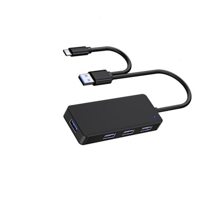 USB 3.0 Hub, 4 Portars Ultra-Slim Data USB Hub med 2-vägs USB-kabel Type-c USB 3.0