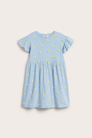 Kappahl | Bomullskjole med sitroner Lyseblå 110/116 | Lyseblå