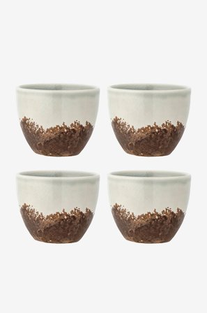 Bloomingville - Paula Kopp, D7xH8 cm, set om 4 - Brun - Koppar & muggar - Från Homeroom