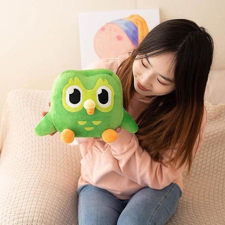Grøn Duolingo Ugle Plyslegetøj Duo Plys af Duo Uglen Tegneserie Anime Ugle Dukke lucky