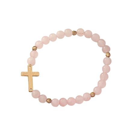 Naturstensarmband gyllene kors nischdesign kularmband nya handsmycken kristen gåva