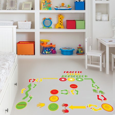 Fotsteg klistermärke självhäftande golvdekaler för barnrum plantskola golvtrappor dekor