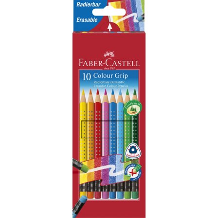 Faber-Castell Colour Grip Suddbara Färgpennor 10-set (3 år+)