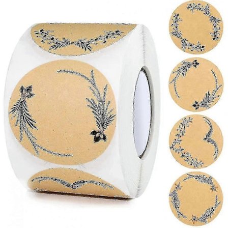 500 kpl voimapaperitarroja, itseliimautuvat tarrat 5 cm, hillopurkkitarroja IWL