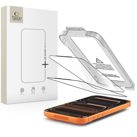 Tech-Protect Quick Set+ 2-pakning herdet glass for iPhone 17 Pro - svart