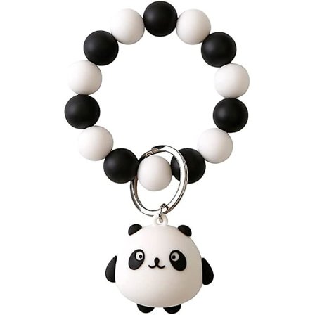 Nøkkelring Armbånd Nøkkelring for Kvinner Armbåndskjeder med Silikonperler og Dukker