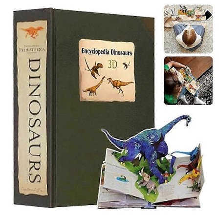 3D Encyclopedia Prehistorica Dinosaurer, Sjov Dinosaur Encyclopedia 3D Billed Pop Op Bog Fødselsdagsgave til Børn(h)