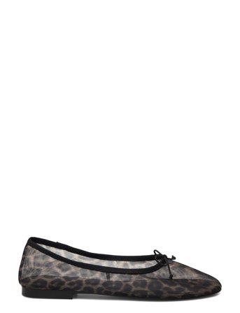 Animal-Print Mesh Ballerina Flats Patterned Mango