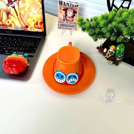 One Piece Anime Mug One Piece Water Cup Cosplay Mug Creative Hat Shaped Three Brothers Coffee Cup Anime Accessories Boy Gifts