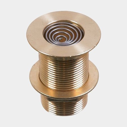 Thru-Hull Fitting with Spiral Spring Strainer Guidi Thru-Hull Spiral Spring, brass, 1 1/2" G (BSP), brass colored