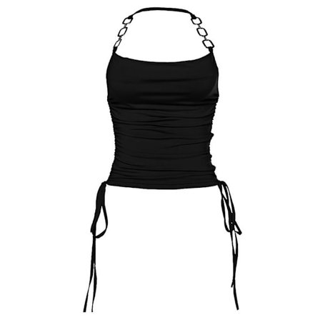 Metallirengasommelus, naruvyö, hihaton crop top