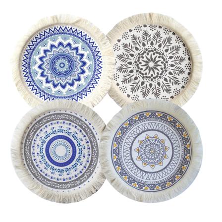 Paikkamatto Paikkamatot 4 Kpl Kutomat Boho Mandala Paikkamatto