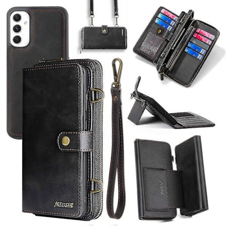 För Samsung Galaxy A54 5G Avtagbart 2-i-1 Telefonplånboksfodral Ställ Multifunktionsskydd Svart Samsung Galaxy A54 5G