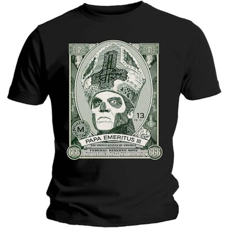Ghost Unisex Adult Papa Cash T-Shirt S Svart