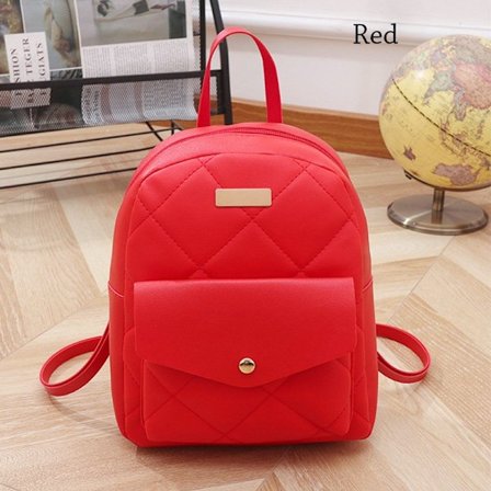 Mote liten ryggsekk kvinner Skuldervesker Diamond Grids RØD - high quality