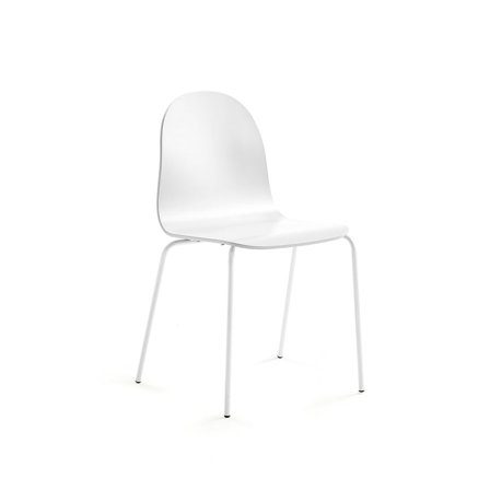 Stol, benstativ, sitthöjd: 450 mm, lackad, vit