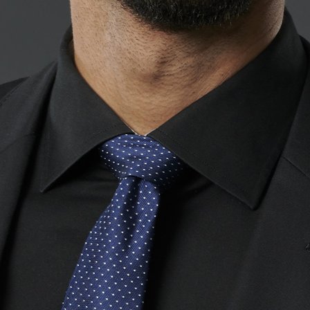 Navy Polka Dot Silk 8cm Tie for Men - Patterned Ties