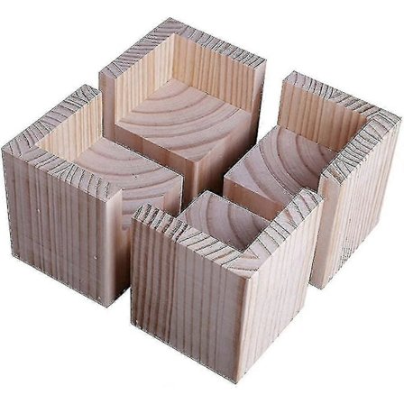 Sett med 4 sengehevere, trehevinger for tunge møbler