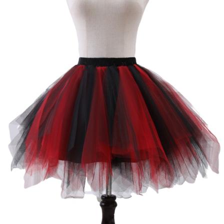 Naisten Tutu Party Dance Tyllihame Lyhyt TAKAISIN PUNAINEN L BLACK RED