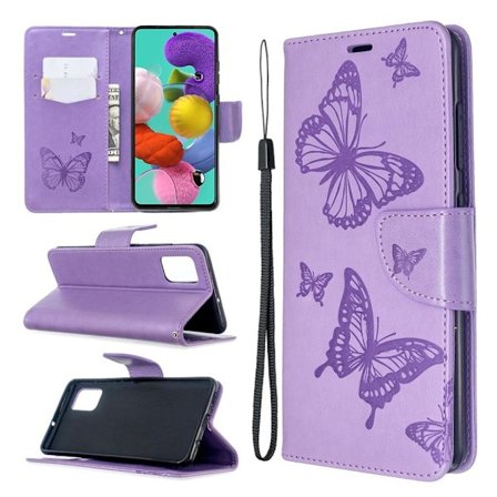 Butterfly Samsung Galaxy A51 etui – Lilla
