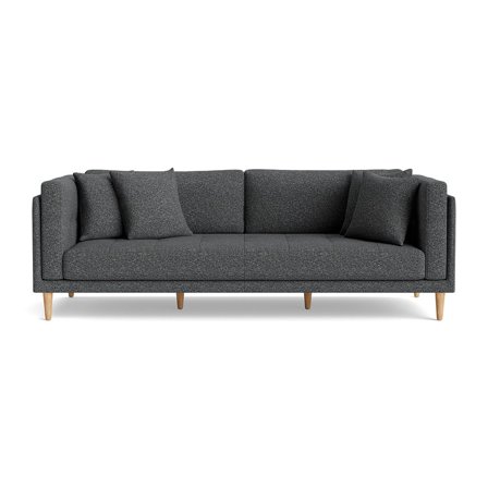 Cali 3 personers sofa - Puente Grå/Blå - 220x92x76cm - Sofa, 3 personers sofa - Stærk bøgetræsramme, høj densitetsskum & 4 pyntepuder