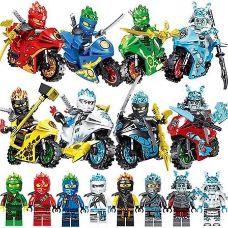 Zc 8-delt sæt Ninja + Motorcykel Kai Jay Cole Zane Lloyd Byggeklodser Minifigurer Mursten Model Legetøj Gave Til Børn