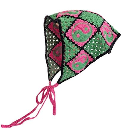 Virkad huvudduk Triangelscarf 4 4