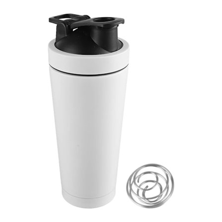 750 ml rustfri stål isoleret vandflaske dobbeltvægget gevinddesign til fitnesscenter og rejser hvid