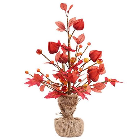 Høstlig bærbladlønn, bordtre med bær, lønneblader, borddekorasjon for