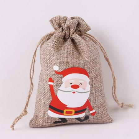 Små julklappspåsar med dragsko - 24 julklappspåsar av linne, bulk julklappspåsar för barn, 6 stilar, 4 stycken av varje design
