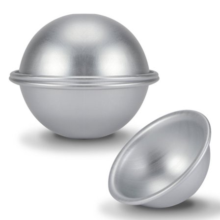 Kakeform i aluminium - Halvkule - 10 cm i diameter