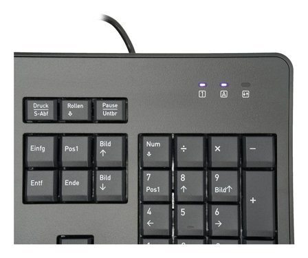 Terra Keyboard 1500 Corded [DE] USB black Copilot QWERTZ, 105 Tasten, kabelgebunden, 1,80m