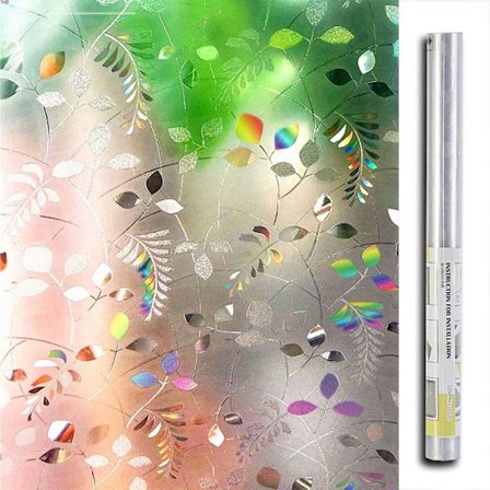 Vindue Film 3D Privatliv Statisk Selvklæbende Anti UV Klamre Privatliv Sticker til Soveværelse Badeværelse Køkken Stue Dekoration Mimosa Mønster 