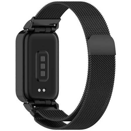 Magnetisk rem med integreret metalramme til Xiaomi Smart Band 9 Active/Redmi Band 3 [DB]