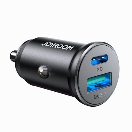 Joyroom Mini autolaturi USB-A ja USB-C 30W, PD