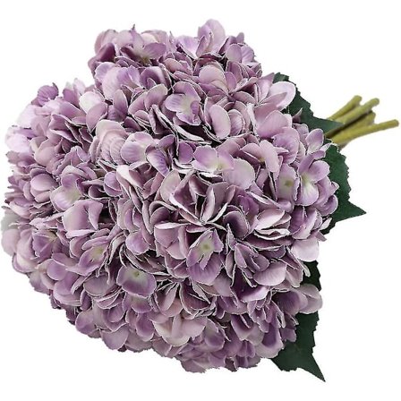 Kunstig Hortensia Blomst, 5 stk. Enkelt Lang Silkestilk 16 cm Hoved Hortensia