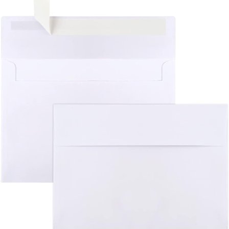 Klassiske hvide A7-konvolutter - pakke med 50 (5x7 tommer)