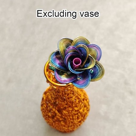 1 stk. Aluminiumtråd Rose Håndverk Ornamenter Håndlaget Vevd Rose Uten Blomstervase Kunstig Blomst