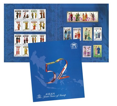 Asien - Mappe med postfriske blokke og frimærker