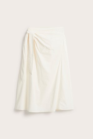Kappahl | Spódnica kopertowa z wiązaniem z boku Biały S | Kobieta