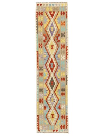 Kilim Afghan Old Style Rug Hand Woven 79X301 Runner Afghanistan