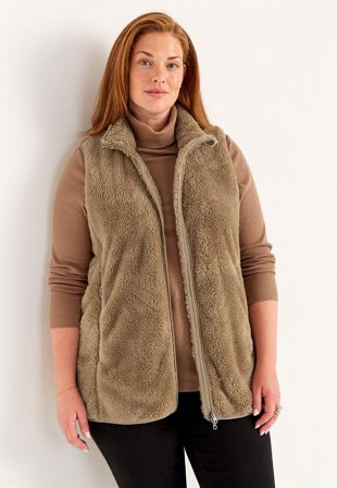 Cellbes of Sweden - Fleeceväst med fickor - nougat - för damer - 42/44