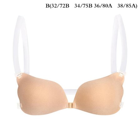 1 STK Women Invisible BH Push Up Silikone BH med Transparent
