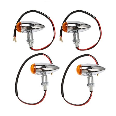 4 stk/sett Krom Motorsykkel - Blinklys Indikatorlys Lampe Universal for ///
